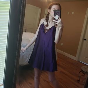 Purple slip dress